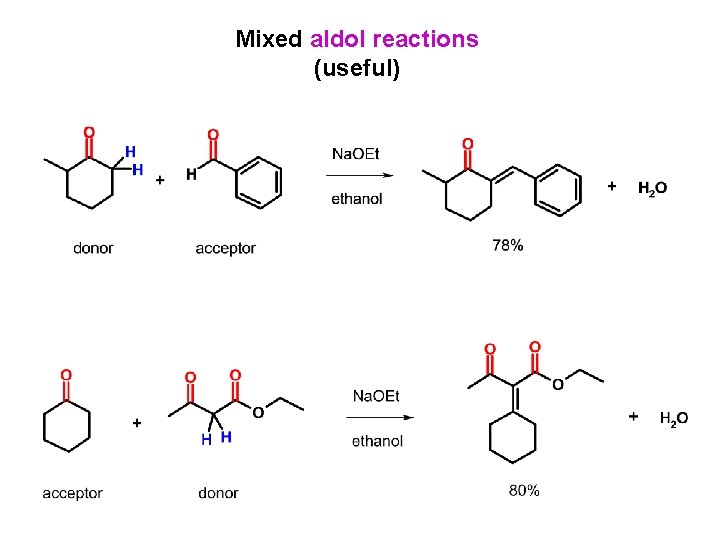 Mixed aldol reactions (useful) 