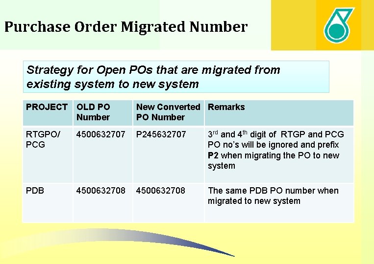 Purchase Order Migrated Number Strategy for Open POs that are migrated from existing system
