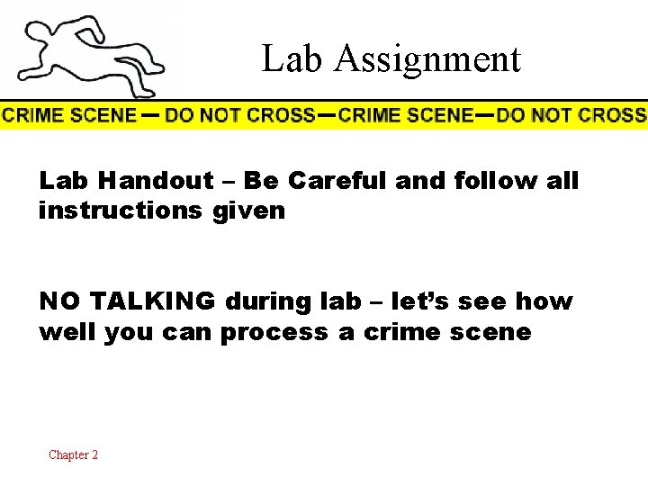Lab Assignment Lab Handout – Be Careful and follow all instructions given NO TALKING