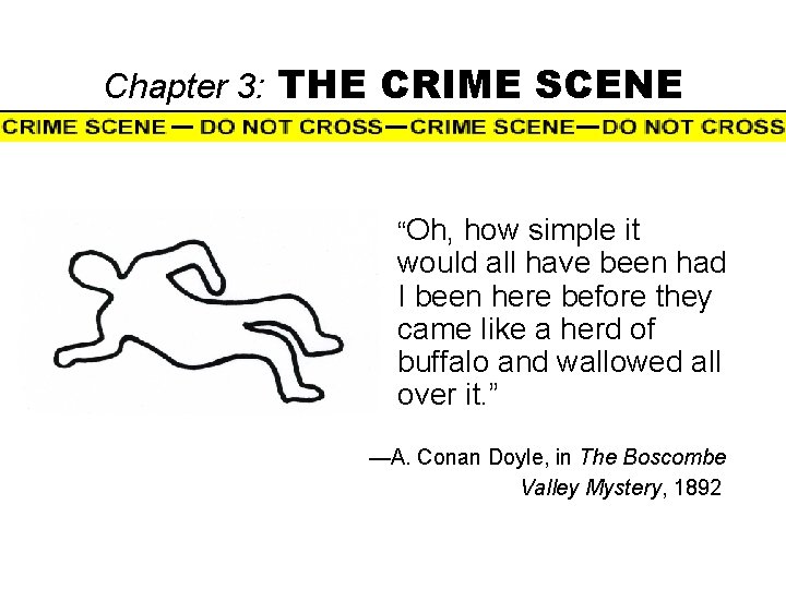 Chapter 3: THE CRIME SCENE “Oh, how simple it would all have been had