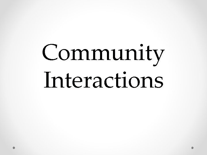 Community Interactions 