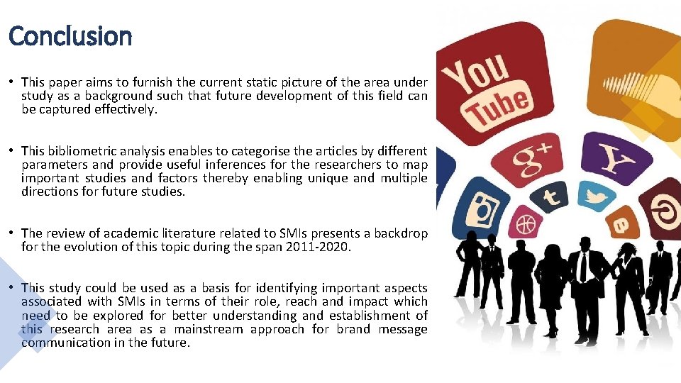 Conclusion • This paper aims to furnish the current static picture of the area
