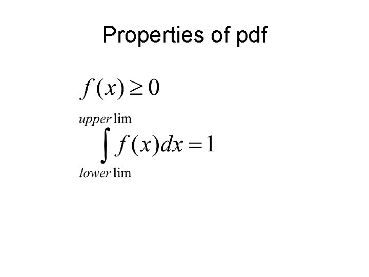 Properties of pdf 