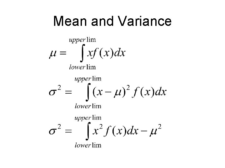 Mean and Variance 