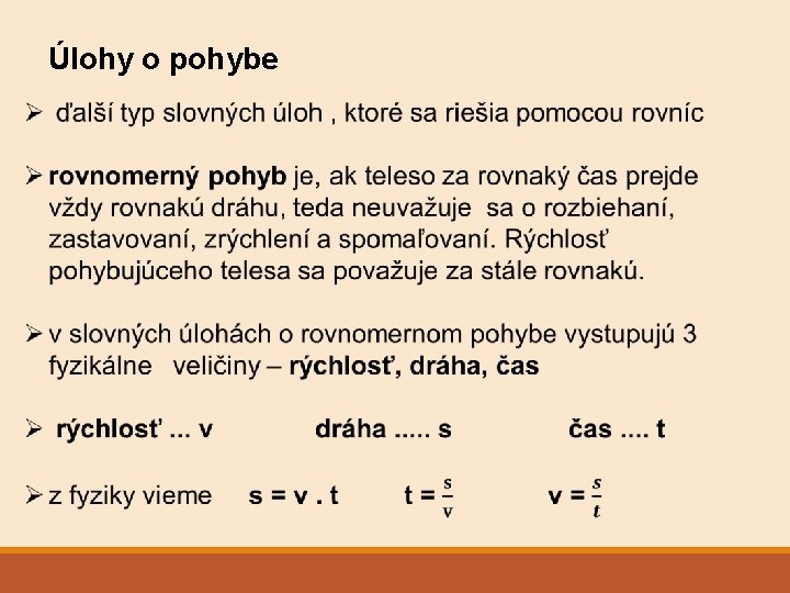 Úlohy o pohybe 