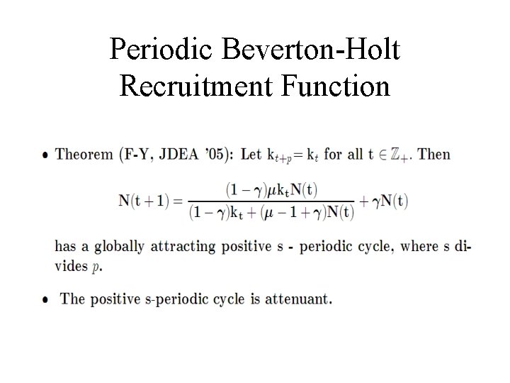 Periodic Beverton-Holt Recruitment Function 