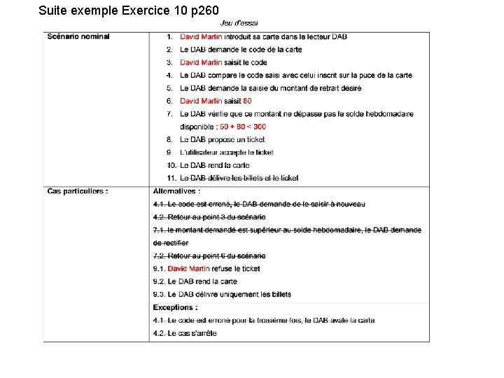 Suite exemple Exercice 10 p 260 