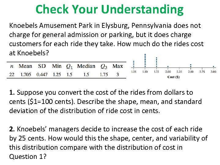 Check Your Understanding Knoebels Amusement Park in Elysburg, Pennsylvania does not charge for general