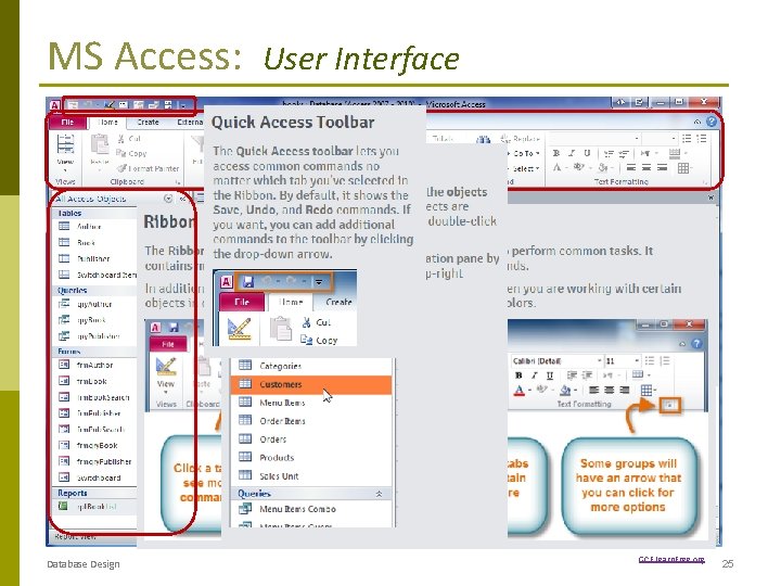 MS Access: Database Design User Interface GCF Learn. Free. org 25 MS Access: Database Design User Interface GCF Learn. Free. org 25