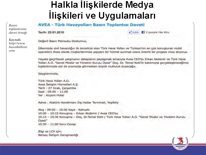 Halkla İlişkilerde Medya İlişkileri ve Uygulamaları 