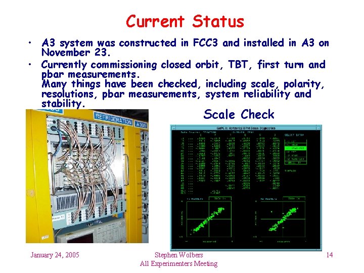 Current Status • A 3 system was constructed in FCC 3 and installed in