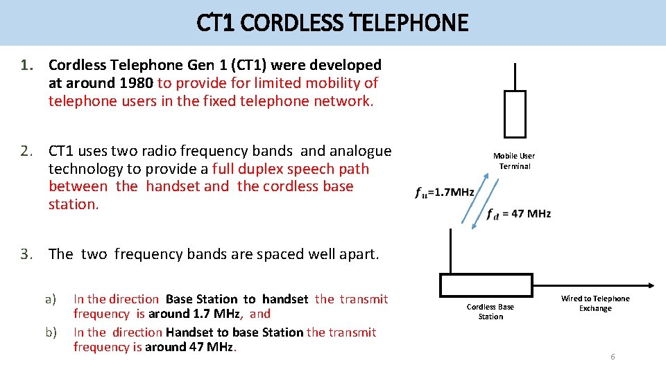 CT 1 CORDLESS TELEPHONE 1. Cordless Telephone Gen 1 (CT 1) were developed at