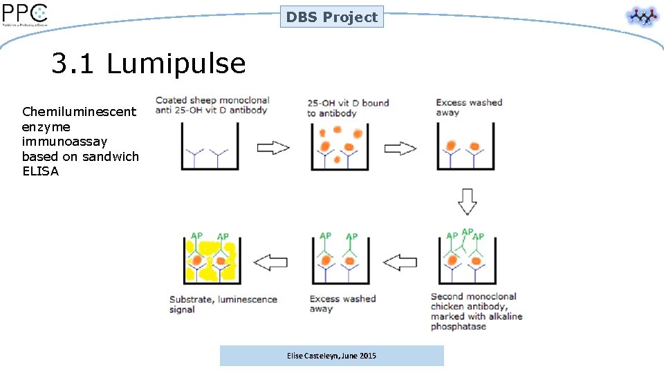 DBS Project 3. 1 Lumipulse Chemiluminescent enzyme immunoassay based on sandwich ELISA Elise Casteleyn,