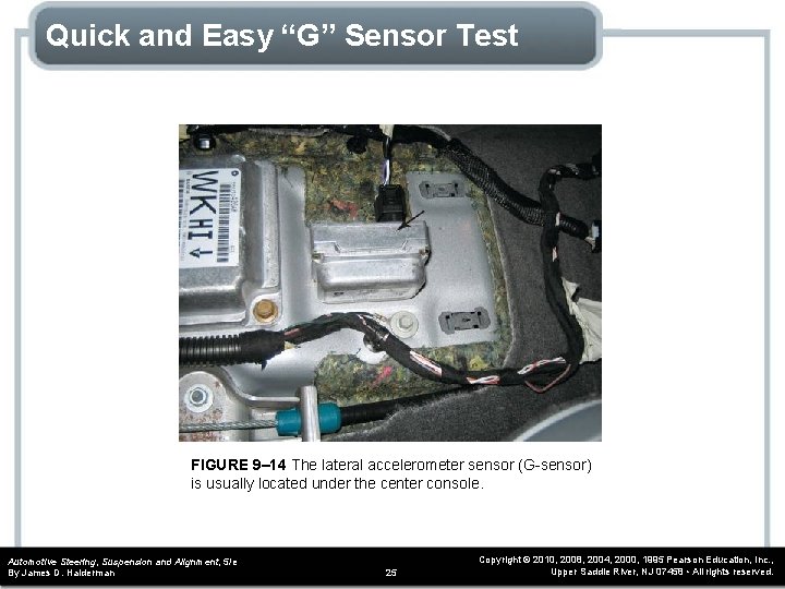 Quick and Easy “G” Sensor Test FIGURE 9– 14 The lateral accelerometer sensor (G-sensor)