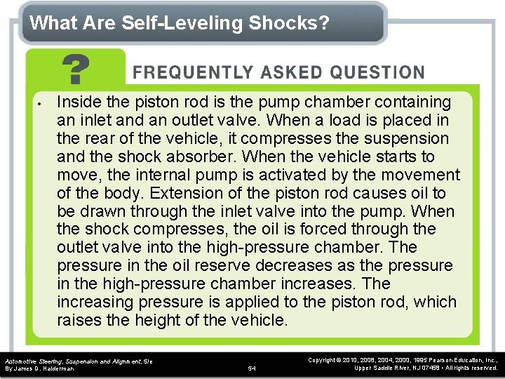 What Are Self-Leveling Shocks? • Inside the piston rod is the pump chamber containing