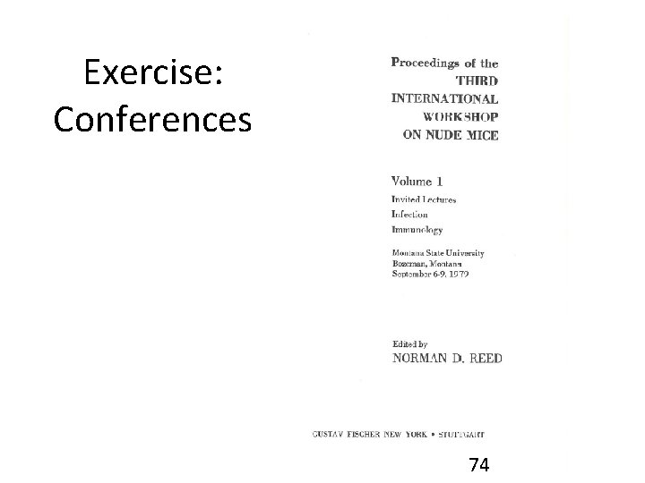 Exercise: Conferences 74 