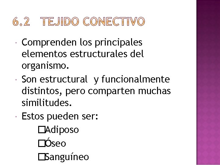  Comprenden los principales elementos estructurales del organismo. Son estructural y funcionalmente distintos, pero