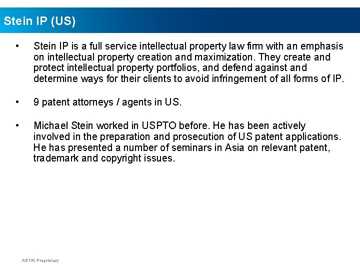 Stein IP (US) • Stein IP is a full service intellectual property law firm