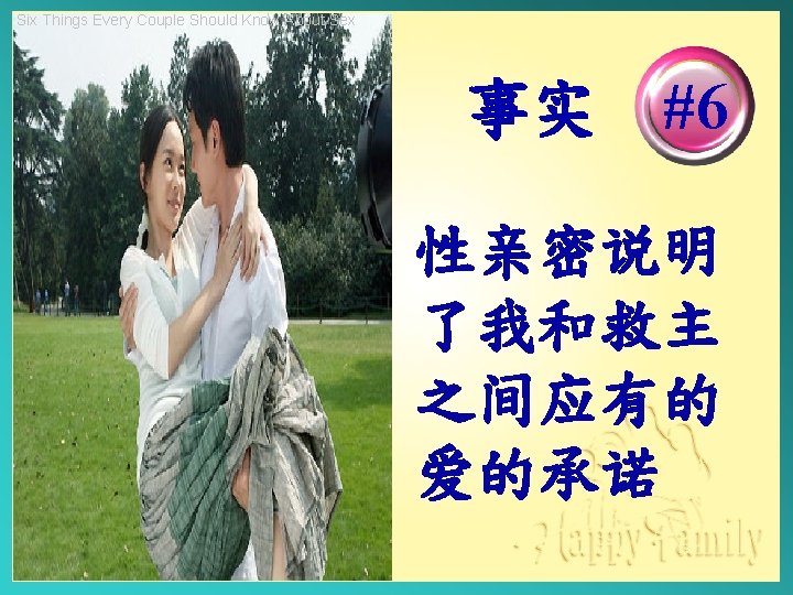 Six Things Every Couple Should Know About Sex 事实 #6 性亲密说明 了我和救主 之间应有的 爱的承诺