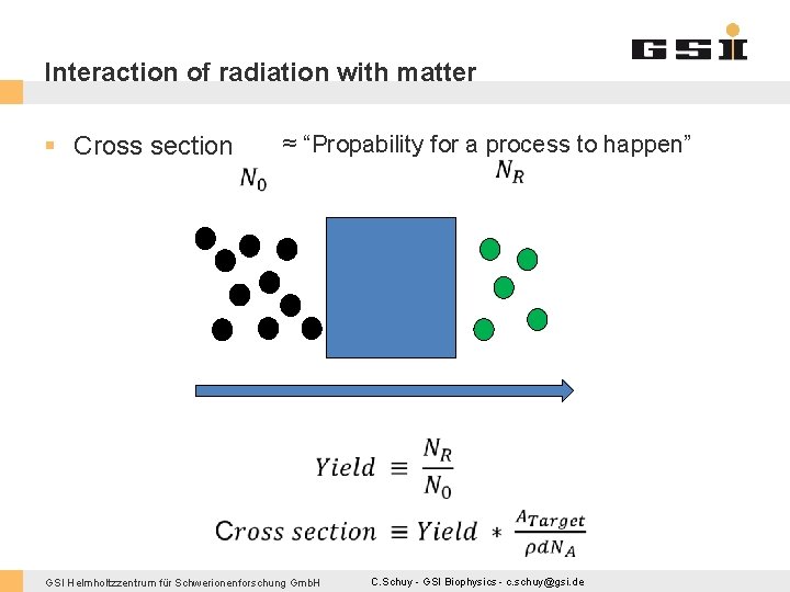 Interaction of radiation with matter § Cross section ≈ “Propability for a process to