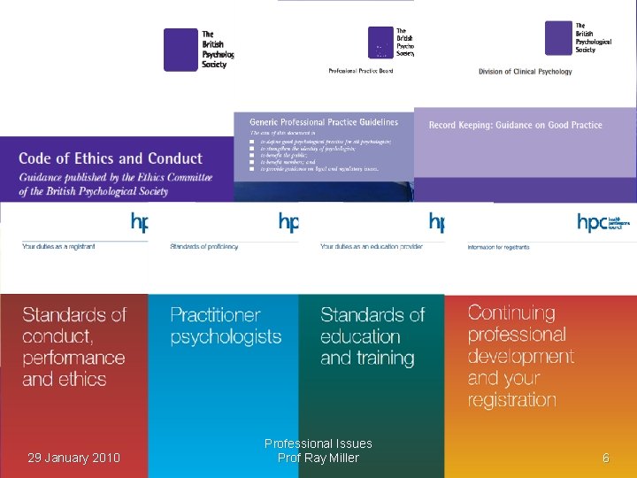 Professional Governance 29 January 2010 Professional Issues Prof Ray Miller 6 
