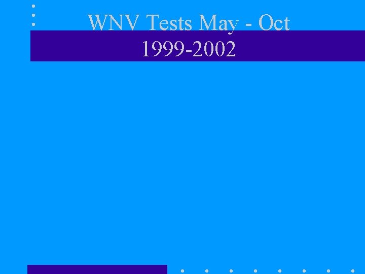 WNV Tests May - Oct 1999 -2002 
