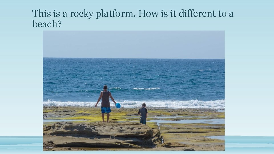 This is a rocky platform. How is it different to a beach? 