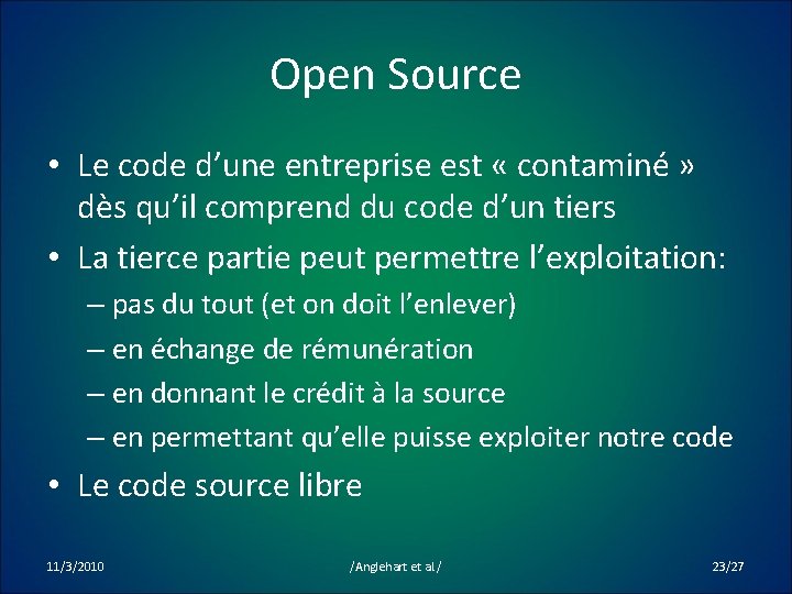 Open Source • Le code d’une entreprise est « contaminé » dès qu’il comprend