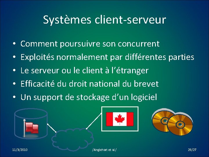 Systèmes client-serveur • • • Comment poursuivre son concurrent Exploités normalement par différentes parties