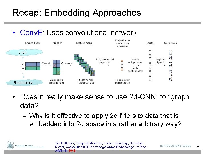 Recap: Embedding Approaches • Conv. E: Uses convolutional network Entity Relationship • Does it Recap: Embedding Approaches • Conv. E: Uses convolutional network Entity Relationship • Does it