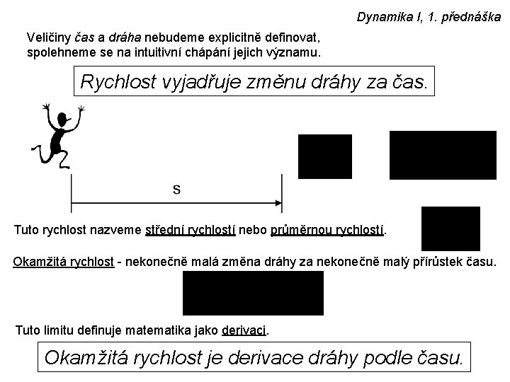 Dynamika I, 1. přednáška Veličiny čas a dráha nebudeme explicitně definovat, spolehneme se na