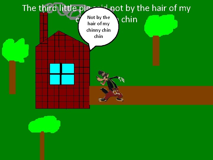 The third little pig said not by the hair of my Not by the
