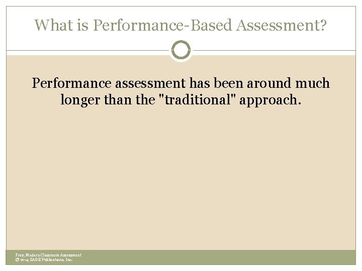 What is Performance-Based Assessment? Performance assessment has been around much longer than the "traditional"