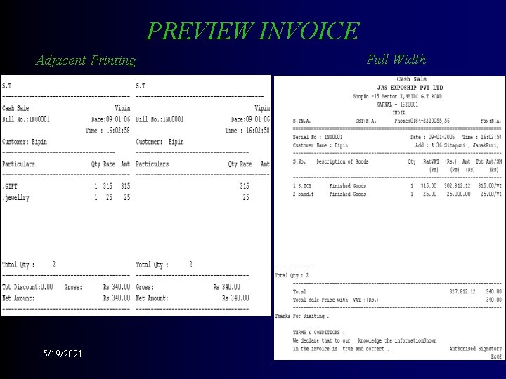 PREVIEW INVOICE Adjacent Printing 5/19/2021 Full Width 