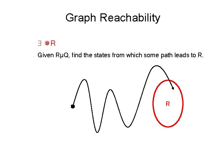 Graph Reachability R Given RµQ, find the states from which some path leads to