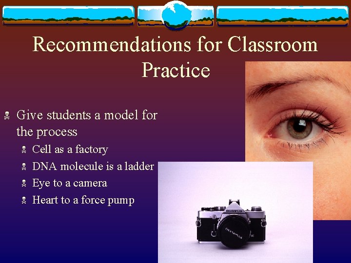 Recommendations for Classroom Practice N Give students a model for the process N N