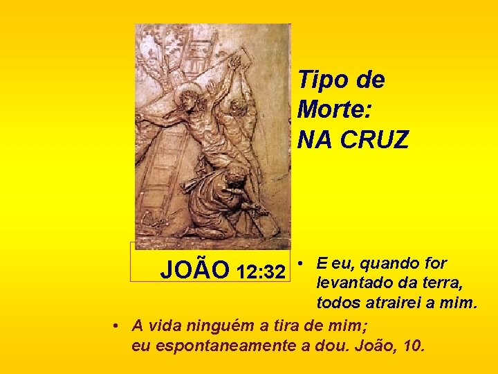 Tipo de Morte: NA CRUZ • E eu, quando for JOÃO 12: 32 levantado
