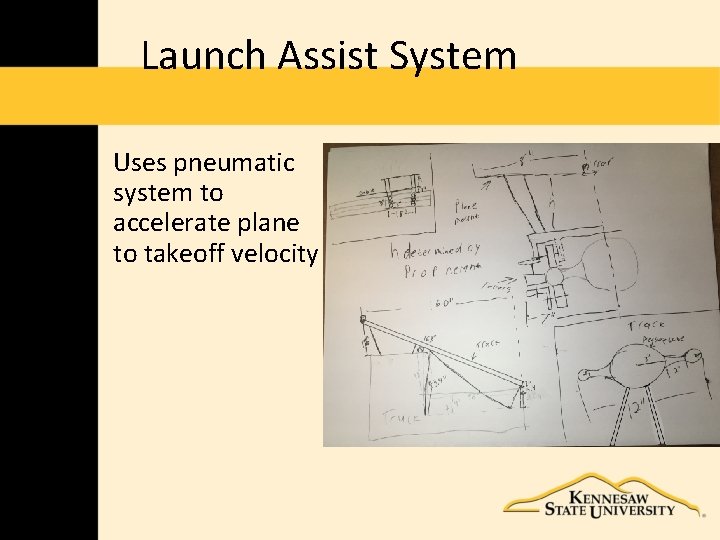 Launch Assist System Uses pneumatic system to accelerate plane to takeoff velocity 