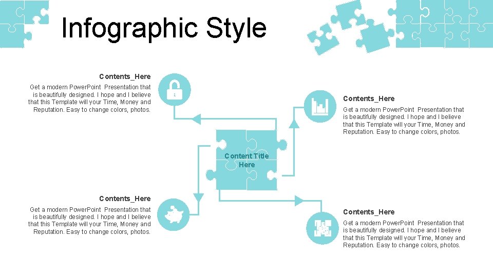 Infographic Style Contents_Here Get a modern Power. Point Presentation that is beautifully designed. I