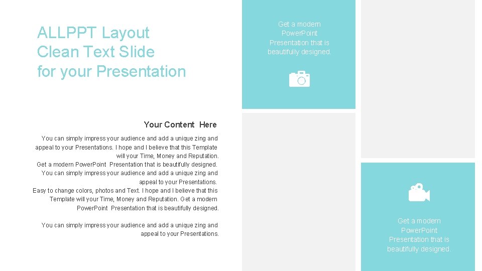 ALLPPT Layout Clean Text Slide for your Presentation Get a modern Power. Point Presentation