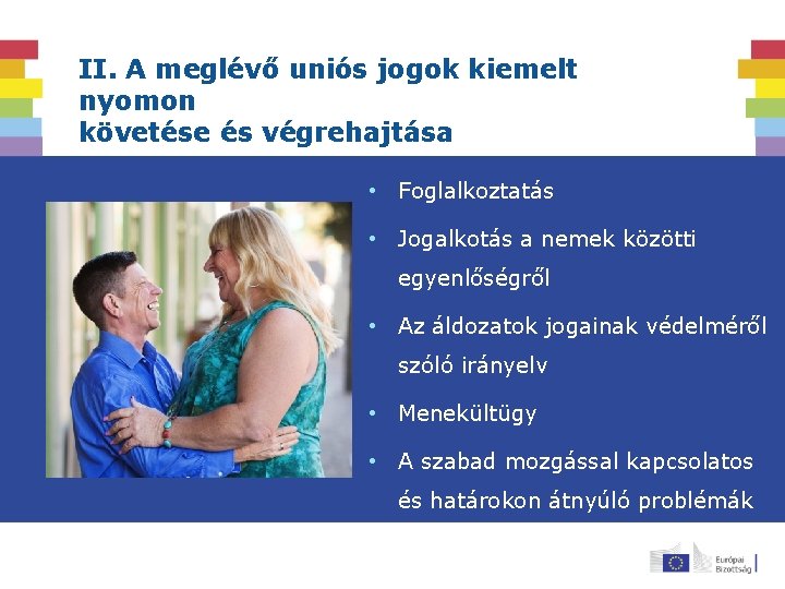 II. A meglévő uniós jogok kiemelt nyomon követése és végrehajtása • Foglalkoztatás • Jogalkotás