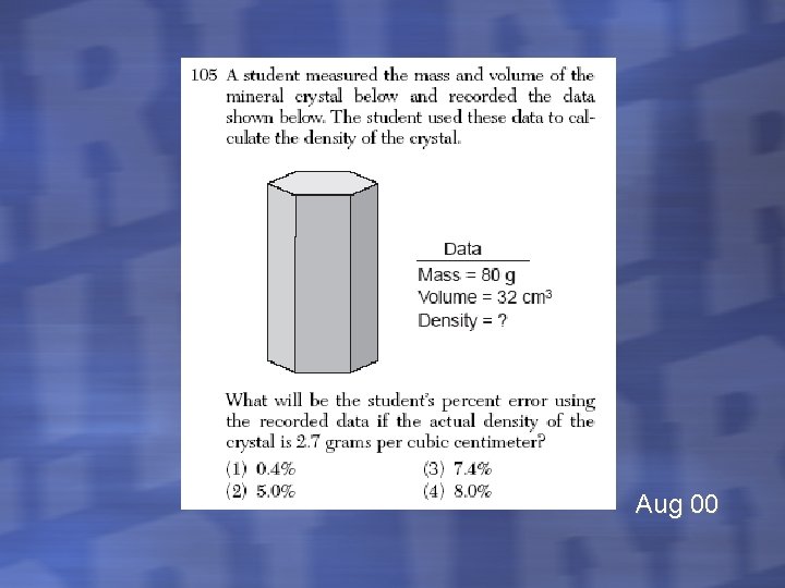 Aug 00 
