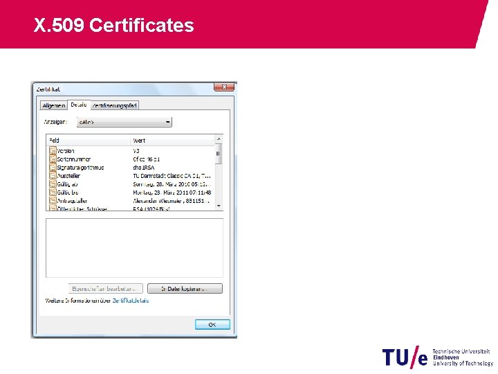 X. 509 Certificates 