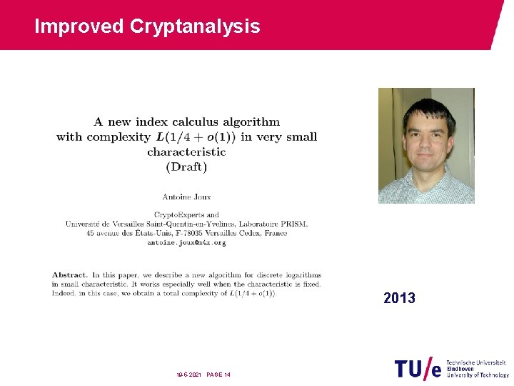 Improved Cryptanalysis 2013 19 -5 -2021 PAGE 14 