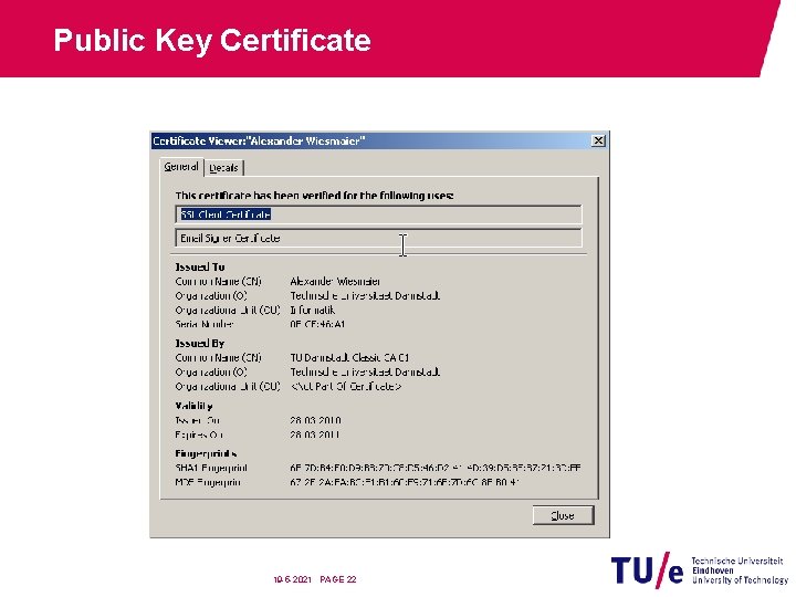 Public Key Certificate 19 -5 -2021 PAGE 22 