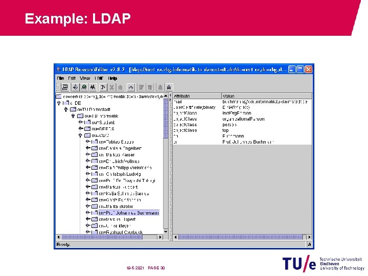 Example: LDAP 19 -5 -2021 PAGE 30 