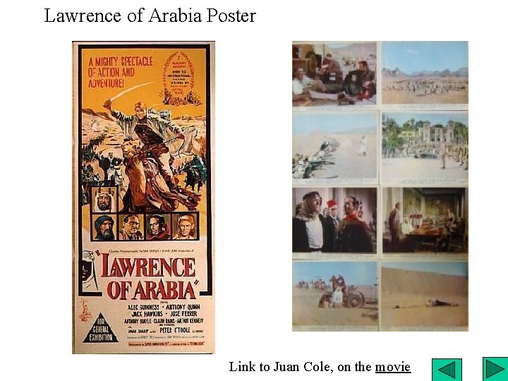Lawrence of Arabia Poster Link to Juan Cole, on the movie 