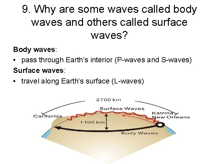 9. Why are some waves called body waves and others called surface waves? Body