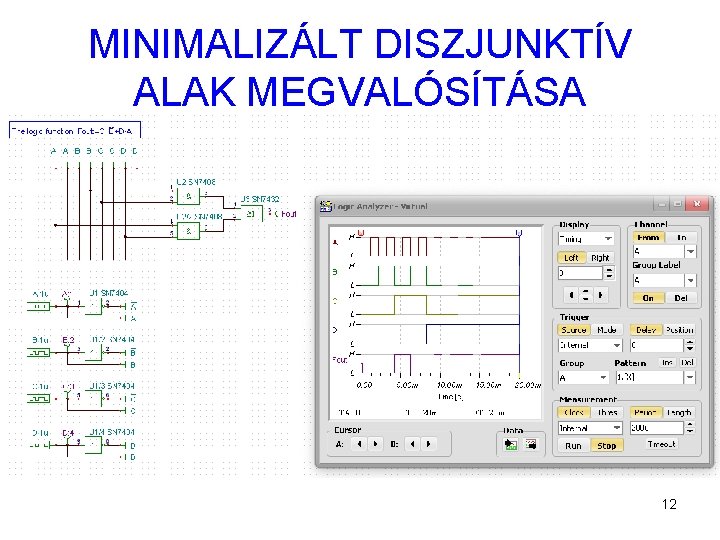 MINIMALIZÁLT DISZJUNKTÍV ALAK MEGVALÓSÍTÁSA 12 