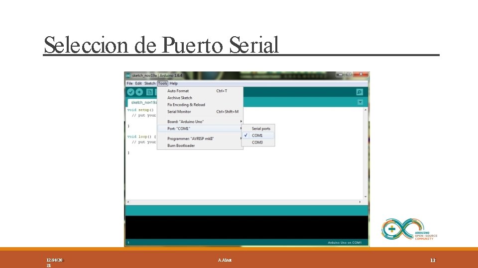 Seleccion de Puerto Serial 12/30/20 21 A. Alvear 13 